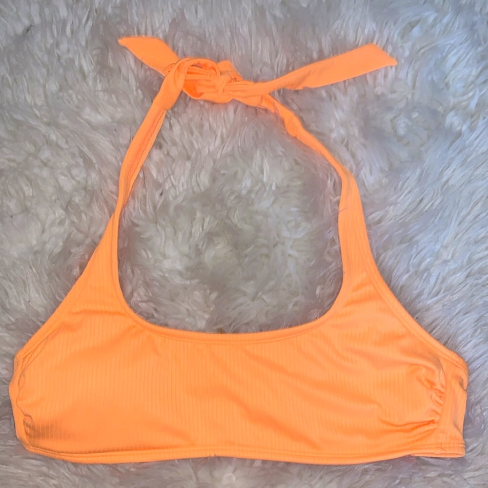 Orange Halter Bikini Top